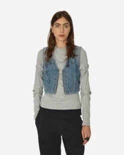 Aries Metal Trip Denim Waistcoat Blue