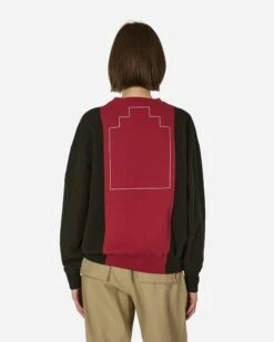 Paneled Two Tone Crewneck Sweatshirt Red / Black -Capo Perfetto Negozio CavEmpt Clothing Crewneck PaneledTwoToneCrewNeckRed CES25CS13RED 20240418123241 C 03