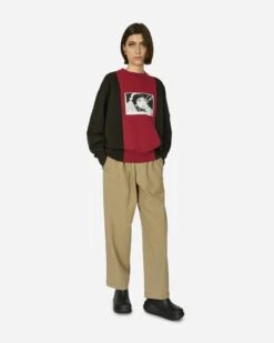 Paneled Two Tone Crewneck Sweatshirt Red / Black -Capo Perfetto Negozio CavEmpt Clothing Crewneck PaneledTwoToneCrewNeckRed CES25CS13RED 20240418131248 C 04 T