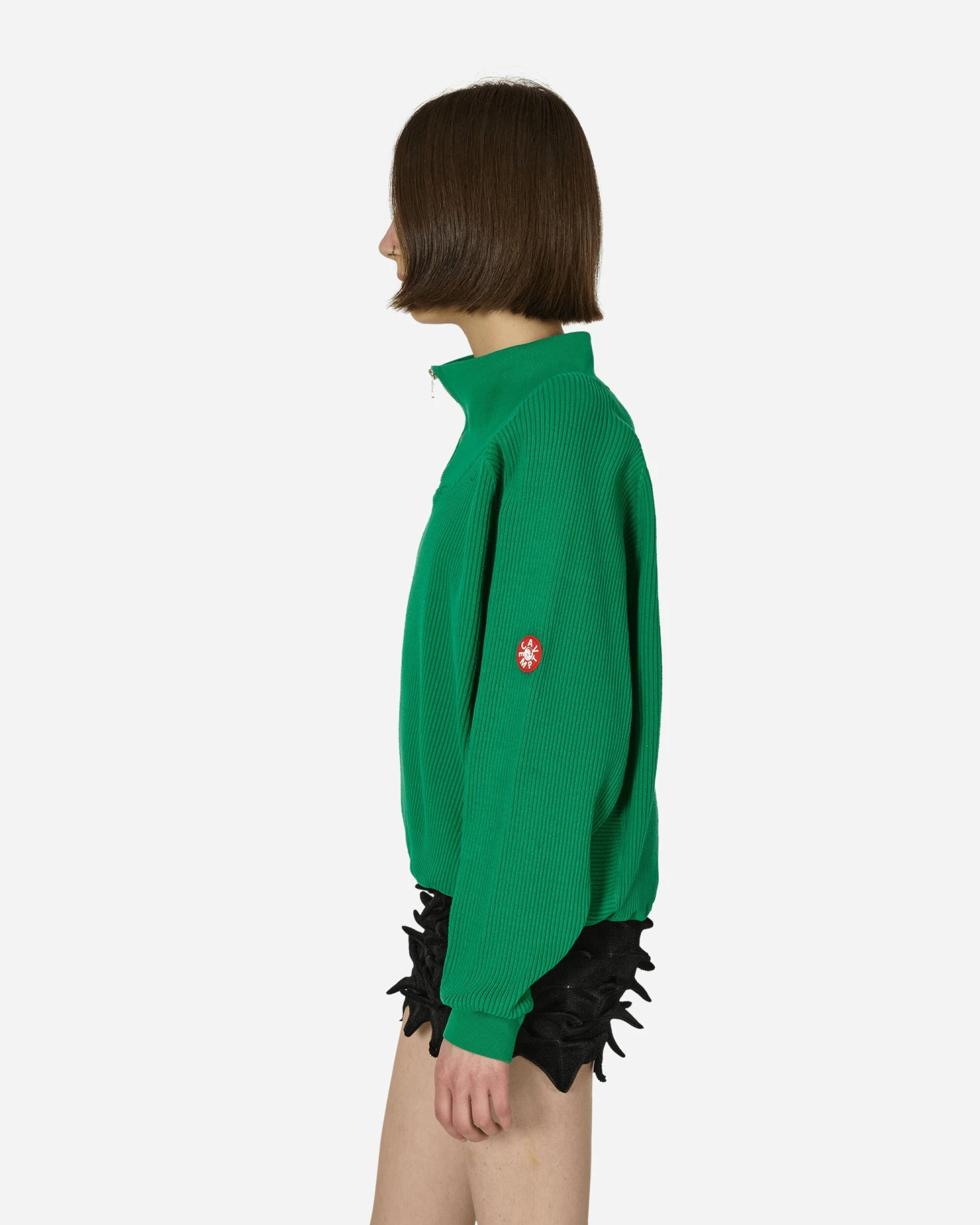 Overdye Wide Rib Cut Half Zip Sweatshirt Green 4 Overdye Wide Rib Cut Half Zip Sweatshirt Green - immagine 2