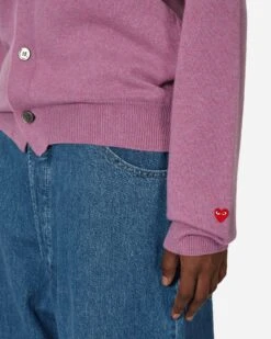 Lambswool V Neck Cardigan Purple -Capo Perfetto Negozio CommeDesGar C3 A7onsPlay Clothing Cardigans Men 27sCardiganKnitPurple P1N0924 20231206121454 C 05