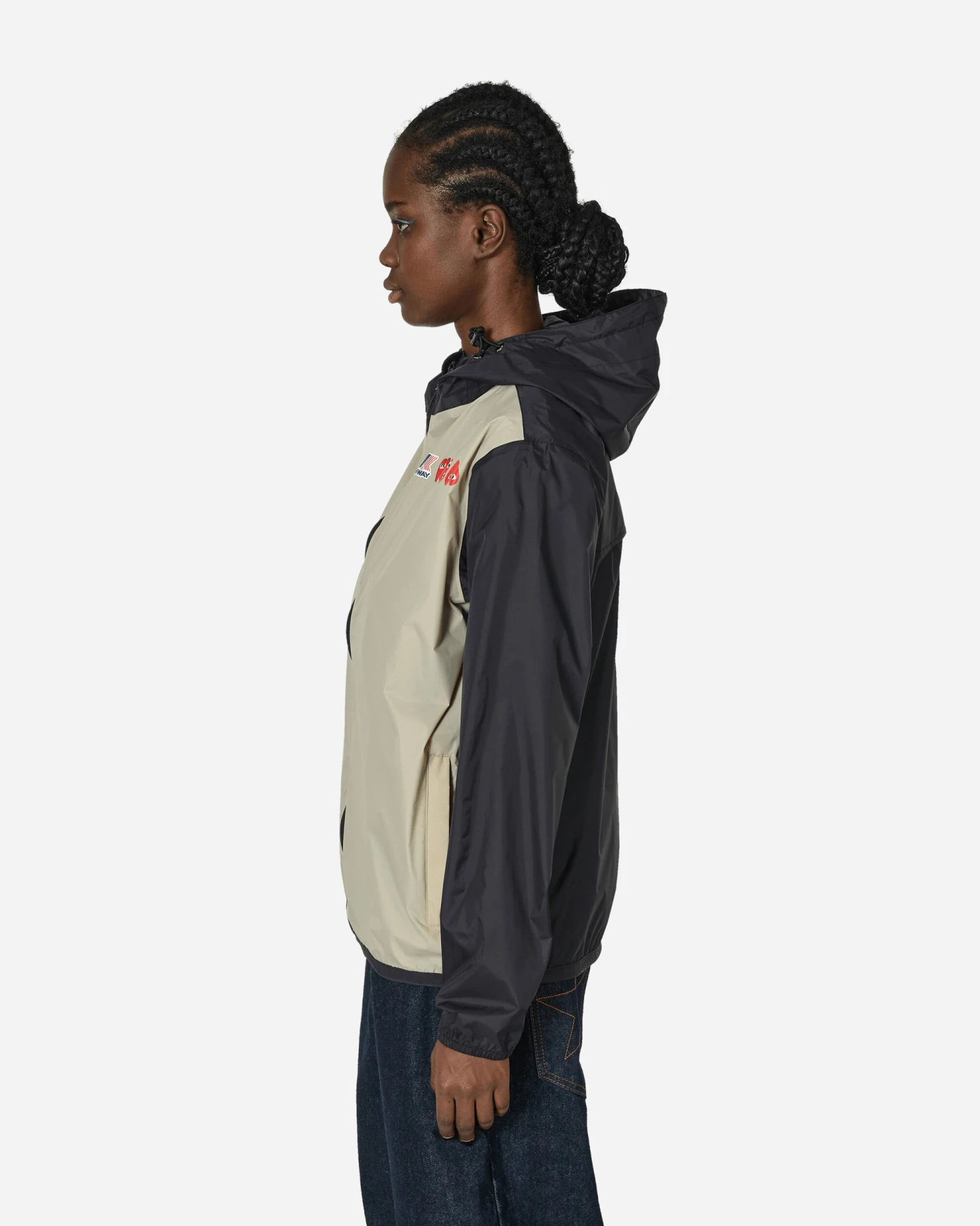 K-Way Zip Jacket Beige / Black 4 K-Way Zip Jacket Beige / Black - immagine 2