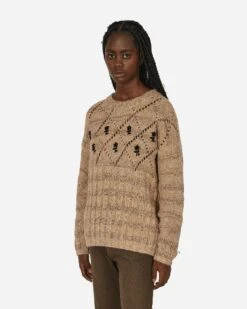 Oversized Embroidered Sweater Beige / Rame