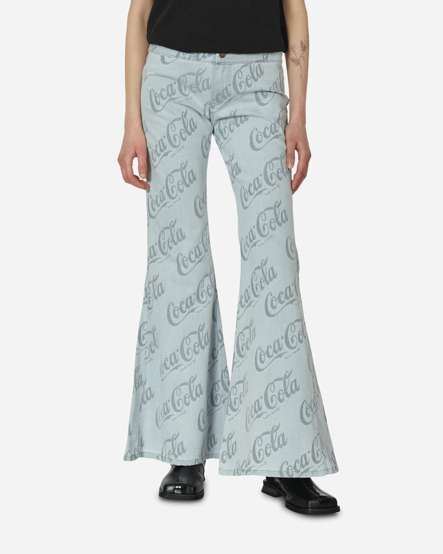 ERL Coca-Cola Jacquard Denim Flare Pants Grey 3 ERL Coca-Cola Jacquard Denim Flare Pants Grey