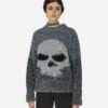 ERL Glitter Skull Intarsia Sweater Silver -Capo Perfetto Negozio ERL Clothing Sweaters GlitterSkullIntarsiaPulloverKnitGrey ERL08N3671 20240202100927 C 01