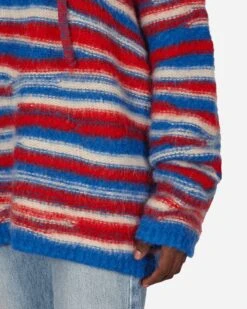 ERL Oversized Hooded Sweater Red / Blue -Capo Perfetto Negozio ERL Clothing Sweaters OversizedHoodedKnitwearBlue ERL07N0151 20231031171730 C 05