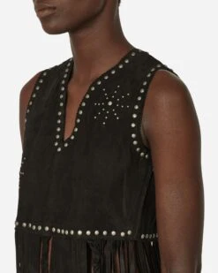 Fringe Vest Jet Black -Capo Perfetto Negozio GuessUSA Clothing Vests GusaFringeVestBlack W3BH16L0R20JBLK 20230915094631 05