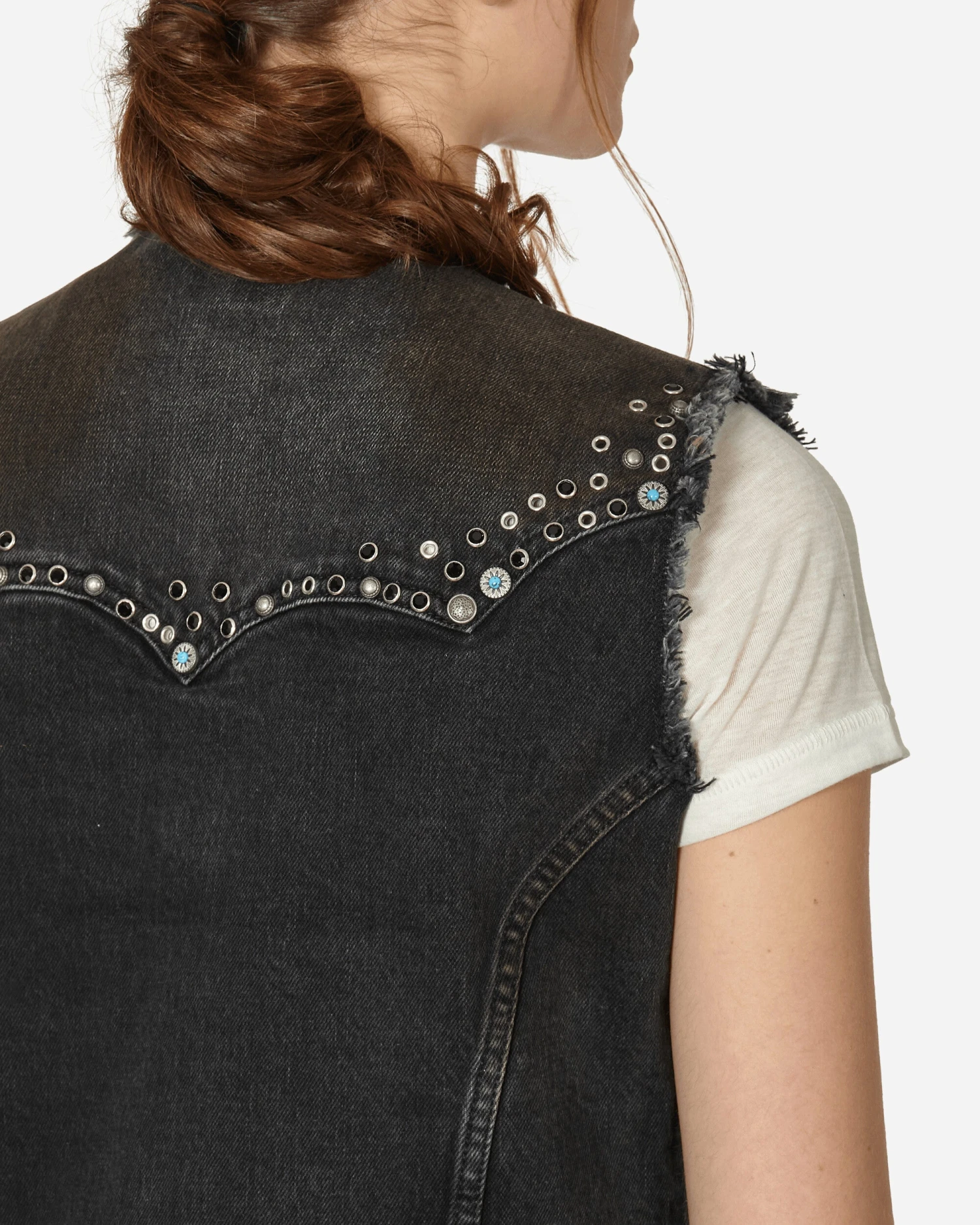 Western Denim Vest Used Black Wash 7 Western Denim Vest Used Black Wash - immagine 5