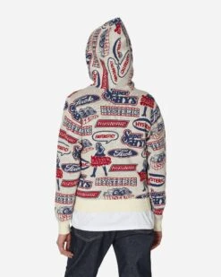 Fantastic Box Jacquard Hoodie Dirty White -Capo Perfetto Negozio HystericGlamour Clothing Hoodies WmnsFantasticBoxWhite 01233ND039A 20240131122431 03