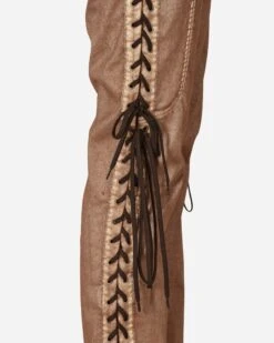 Jean Paul Gaultier KNWLS Denim Corset Pants Brown / Ecru -Capo Perfetto Negozio JeanPaulGaultier Clothing Trousers WmnsKnwlsLowWaistLacedStraightTrousersBrown 2314 F PA074TP D0056003 20230911163242 05