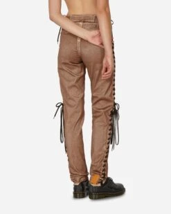 Jean Paul Gaultier KNWLS Denim Corset Pants Brown / Ecru -Capo Perfetto Negozio JeanPaulGaultier Clothing Trousers WmnsKnwlsLowWaistLacedStraightTrousersBrown 2314 F PA074TP D0056003 20230911172245 03