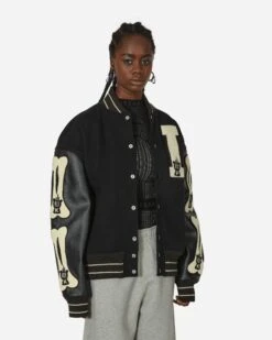 Wool I-FIVE Varsity Jacket Black