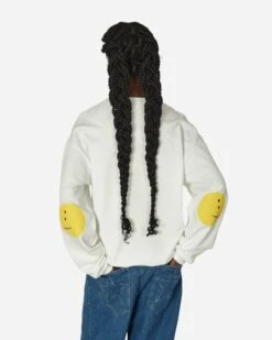 ECO Knit Crewneck Sweatshirt (Profile Rainbowy Patch) White -Capo Perfetto Negozio KAPITAL Clothing Crewneck EcoSwtKnitCrewSwt 28profileRainbowyPatch 29White PEK 14261 20231206112453 C 03