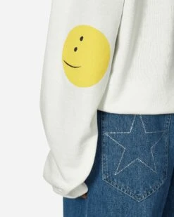 ECO Knit Crewneck Sweatshirt (Profile Rainbowy Patch) White -Capo Perfetto Negozio KAPITAL Clothing Crewneck EcoSwtKnitCrewSwt 28profileRainbowyPatch 29White PEK 14261 20231206112852 C 05