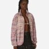 Ashland Stripe & Bone Fleece Zip Jacket Pink -Capo Perfetto Negozio KAPITAL Clothing Fleece AshlandStripe 26BoneFleeceZipBlousonPink EK 15161 20231206112650 C 01