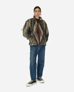 Thunder Mother Fleece Zip Jacket Grey / Beige -Capo Perfetto Negozio KAPITAL Clothing FleeceJackets ThunderMotherFleeceZipBlousonGrey EK 15421 20240131122139 C 04 T