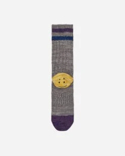 60 Yarns Grandrelle Ivy Rainbowy Happy Heel-Hold Socks Grey