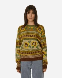 Fair Isle Crewneck Sweater Golden Yellow