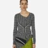 Double Jersey Cardigan Night Stripe -Capo Perfetto Negozio KikoKostadinov Clothing Cardigans WmnsDoubleJerseyCardiganBlack KKWSS24TP05 68001 20240405111759 01