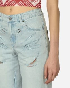 Embroidery Cutout Folds Jeans Blue -Capo Perfetto Negozio MARRKNULL Clothing Denim WmnsBlueEmbroideryCutoutFoldsJeansBlue MN24SS07101BLUE 20240411114107 05