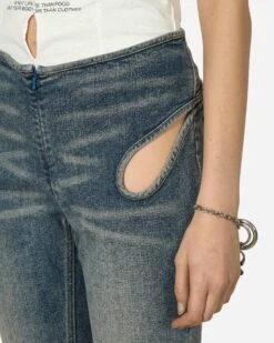 Washed Cutout Jeans Blue -Capo Perfetto Negozio MARRKNULL Clothing Denim WmnsBlueWashedCutoutJeansBlue MN24SS08051BLUE 20240411102430 05