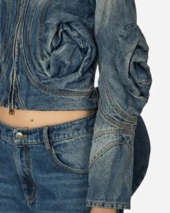 Crinkled Floral Jacket Blue 11 Crinkled Floral Jacket Blue -Capo Perfetto Negozio MARRKNULL Clothing DenimJackets WmnsCrinkledFloralJacketBlack MN23FW020313 20231122121016 05