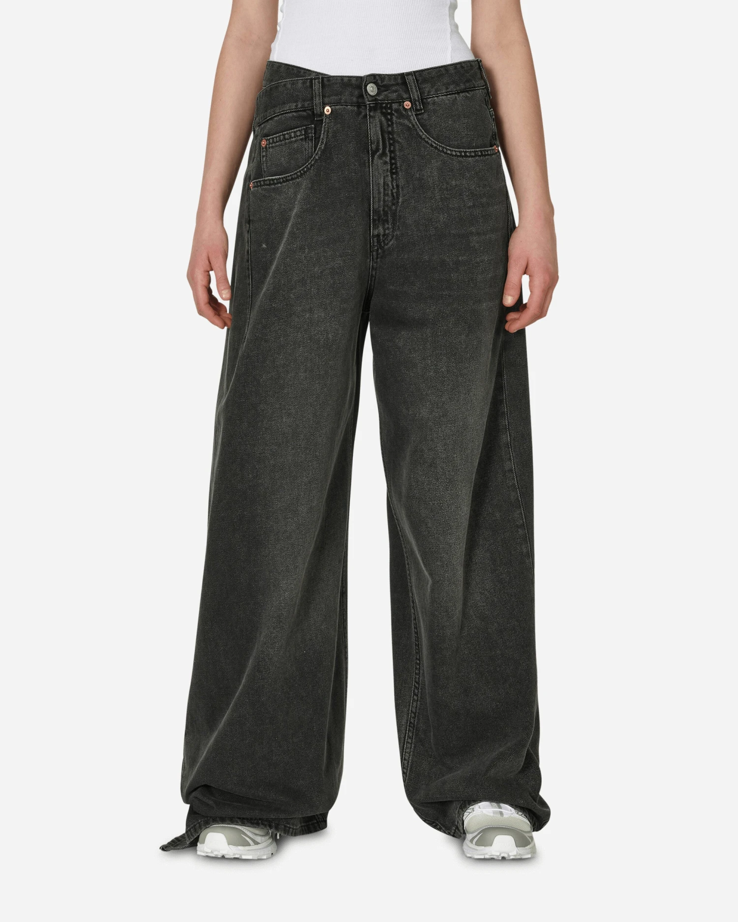 MM6 Maison Margiela 5-Pocket Side Panel Denim Trousers Grey 3 MM6 Maison Margiela 5-Pocket Side Panel Denim Trousers Grey