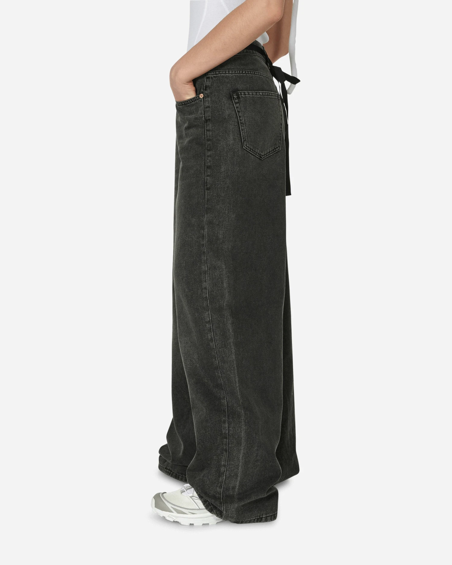 MM6 Maison Margiela 5-Pocket Side Panel Denim Trousers Grey 4 MM6 Maison Margiela 5-Pocket Side Panel Denim Trousers Grey - immagine 2