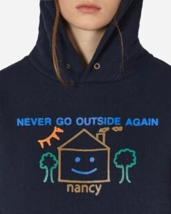 Never Go Outside Again Hoodie Navy -Capo Perfetto Negozio Nancy Clothing Hoodies NeverGoOutsideAgainHoodyBlue NA068001 20240315160504 C 05