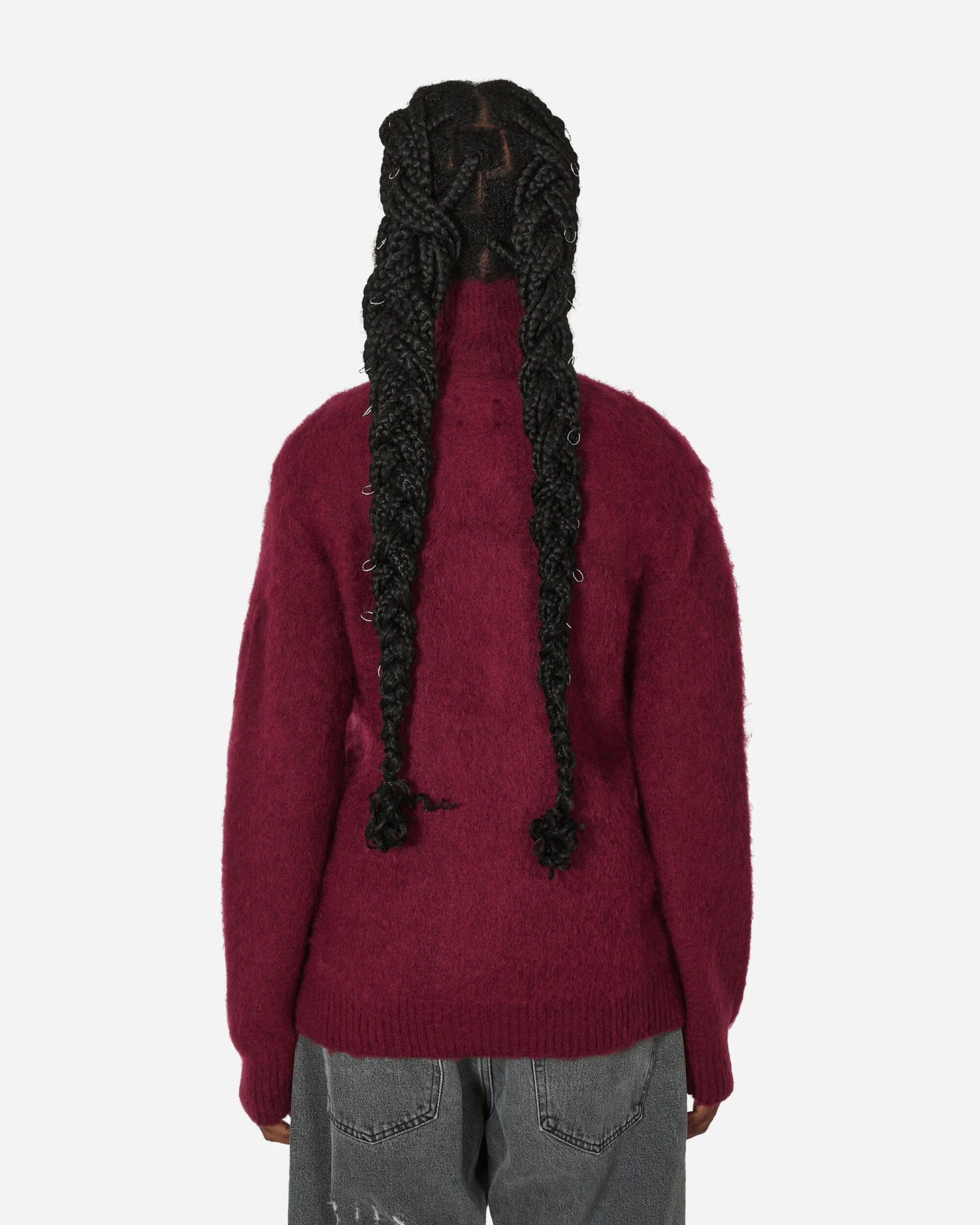 Zipped Mohair Cardigan Bordeaux 5 Zipped Mohair Cardigan Bordeaux - immagine 3