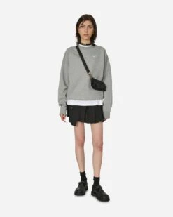 Nike Solo Swoosh Crewneck Sweatshirt Dark Grey Heather / White -Capo Perfetto Negozio Nike Clothing Crewneck MNkSoloSwshFlcCrwMulticolor DX1361 063 20240322154639 C 04 T