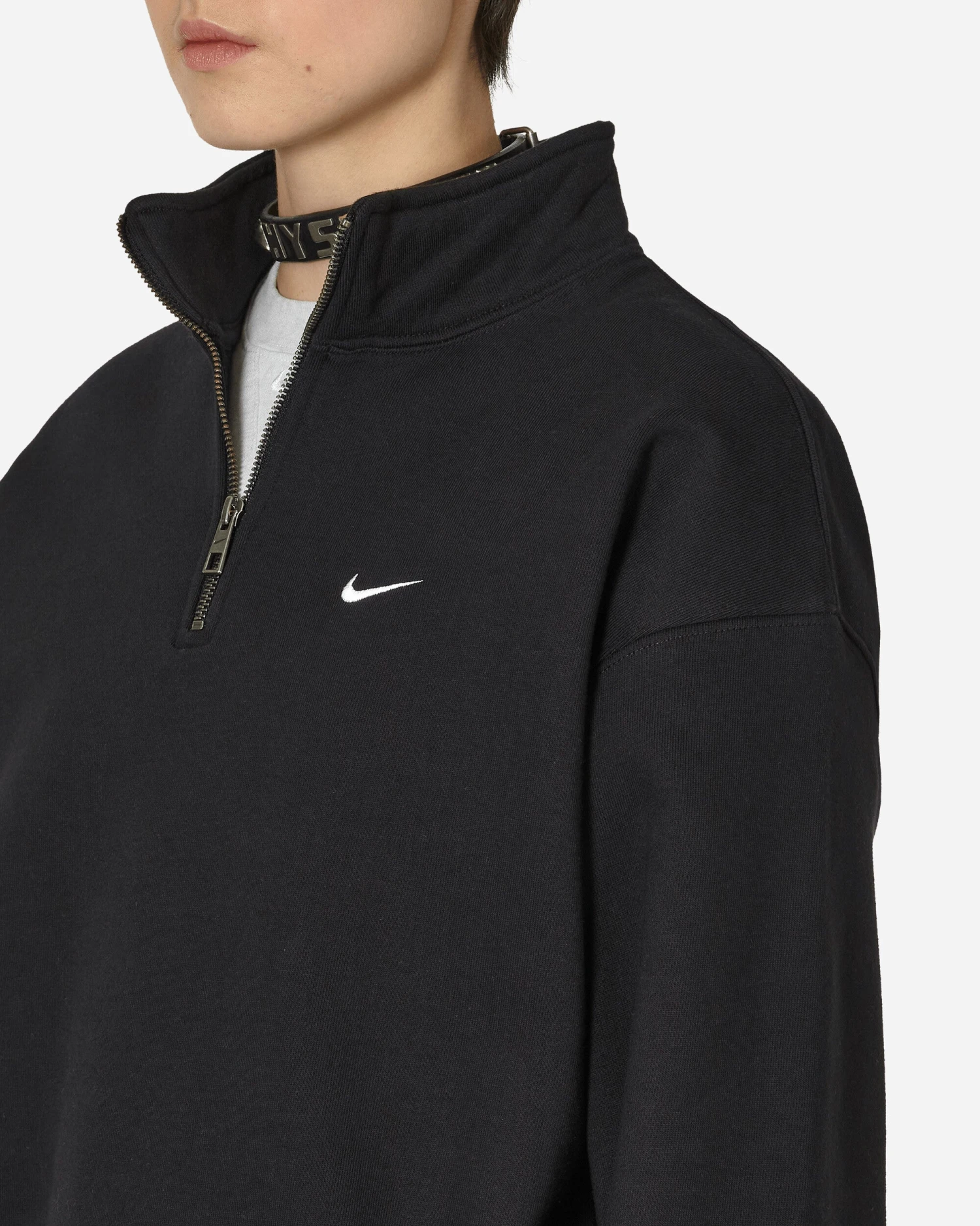 Nike Solo Swoosh 1/4 Zip Sweatshirt Black 7 Nike Solo Swoosh 1/4 Zip Sweatshirt Black - immagine 5