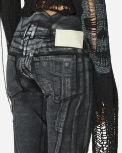 Big Waistband Drape Denim Pants Black / White 11 Big Waistband Drape Denim Pants Black / White -Capo Perfetto Negozio Ottolinger Clothing Denim WmnsBigWaistbandDrapeDenimBlack 1704712BLKPNT 20240131132034 05