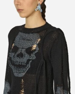 Distressed Knit Longsleeve Sweater Black -Capo Perfetto Negozio Ottolinger Clothing Longsleeve WmnsDistressedKnitLongsleeveBlack 708203BLACK 20240131122117 05