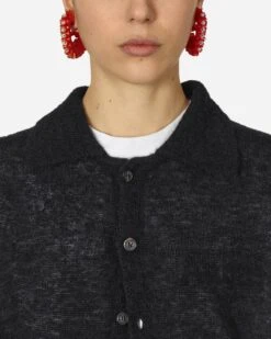 OUR LEGACY Fuzzy Alpaca Evening Polo Black -Capo Perfetto Negozio OurLegacy Clothing Cardigans EveningPoloBlack M4213ECFSE001 20240131140216 C 05