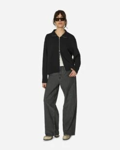 OUR LEGACY Shrunken Full Zip Polo Sweater Black -Capo Perfetto Negozio OurLegacy Clothing Cardigans ShrunkenFullzipPoloBlack M2246SB001 20240321125832 C 04 T