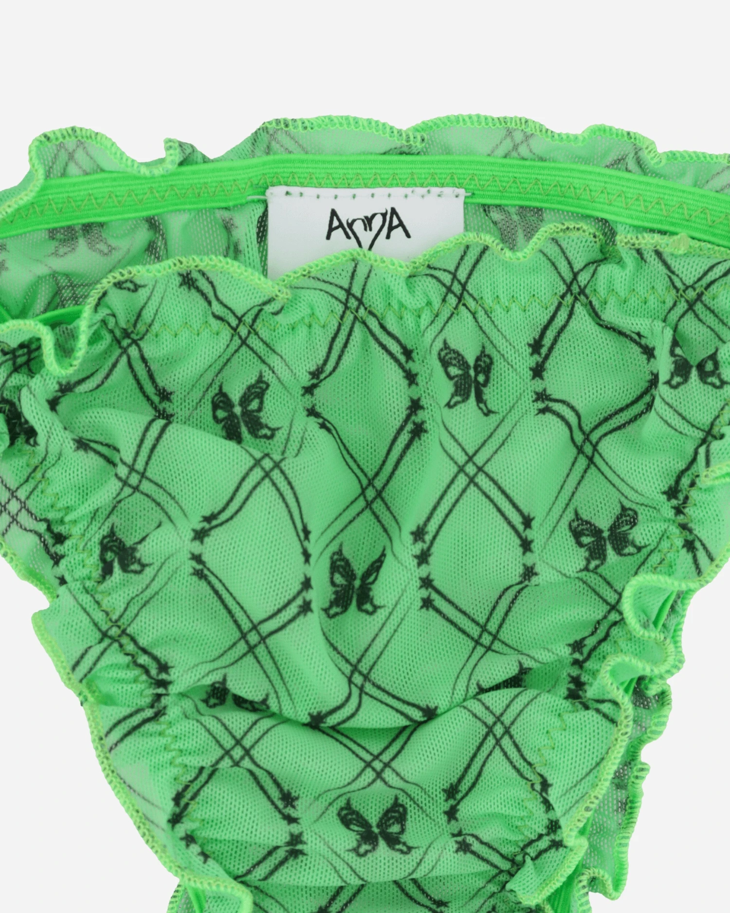 Evil Butterfly Pattern Slip Acid Green / Dark Brown 5 Evil Butterfly Pattern Slip Acid Green / Dark Brown - immagine 3