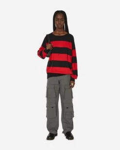 Damaged Stripe Jumper Black / Red -Capo Perfetto Negozio Peel 26Lift Clothing Sweaters Peel 26LiftXSlamJamDamagedStripeJumperRed PL23 K004001 20231031174740 C 04 T