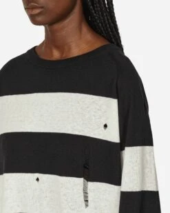 Damaged Stripe Jumper Black / White -Capo Perfetto Negozio Peel 26Lift Clothing Sweaters Peel 26LiftXSlamJamDamagedStripeJumperWhite PL23 K004002 20231031170544 C 05