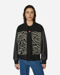 Joy Division Unknown Pleasures Varsity Jacket Black