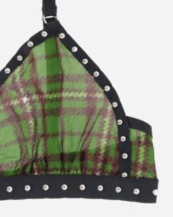 Tartan Studded Bra Green -Capo Perfetto Negozio Priscavera Clothing Bras WmnsStuddedBraGreen 008023 107GT 20230914155833 03