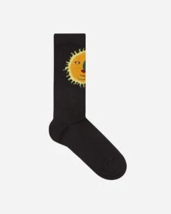 Moon Earth Jacquard Socks Black
