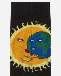 Moon Earth Jacquard Socks Black -Capo Perfetto Negozio SkyHighFarm Clothing Socks MoonEarthJacquardSocksKnitBlack SHF04K0011 20230802114344 03