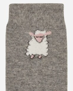 Sheep Embroidered Socks Grey -Capo Perfetto Negozio SkyHighFarm Clothing Socks SheepEmbroideredSocksKnitGrey SHF04K0031 20230802110622 03