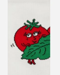 Tomatoes Socks White -Capo Perfetto Negozio SkyHighFarm Clothing Socks UnisexTomatoesSocksKnitWhite SHF03K0021 20230126101022 04