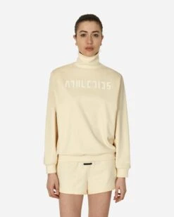 ADIDAS Fear Of God Athletics Tricot Mock Neck Sweatshirt Pale Yellow