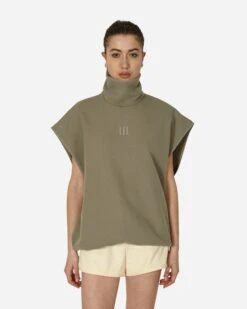 ADIDAS Fear Of God Athletics Suede Fleece Muscle Mock Sweatshirt Clay