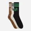 ADIDAS Korn 3-Pack Socks Off White / Black / Brown Desert -Capo Perfetto Negozio adidas Clothing Socks KornSocksMulticolor IW7522 20240515074017 00